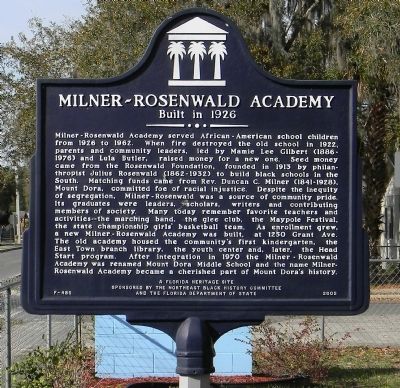 Milner-Rosenwald Academy Marker image. Click for full size.