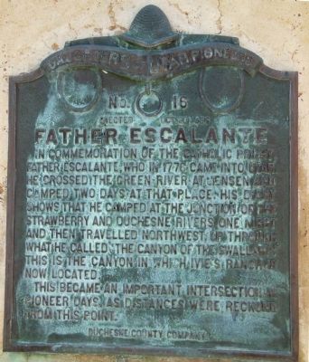 Father Escalante Marker (<i>detail view</i>) image. Click for full size.