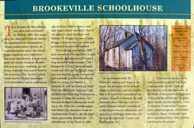Brookeville Schoolhouse Marker image. Click for full size.