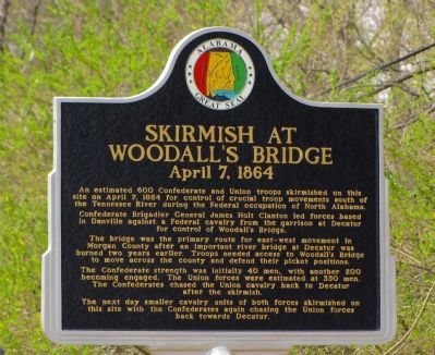 Skirmish at Woodall's Bridge Marker image. Click for full size.