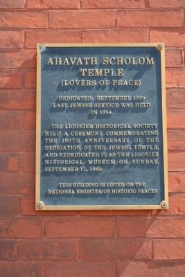 Ahavath Scholom Temple Marker image. Click for full size.