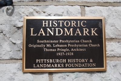 Southminster Presbyterian Church Marker. Click for full size. Southminster Presbyterian Church Marker image. Click for full size.