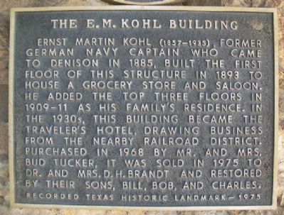 The E. M. Kohl Building Marker image. Click for full size.