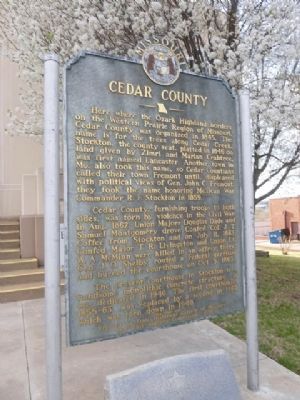Cedar County Marker (side 1) image. Click for full size.