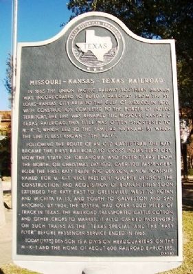 Missouri-Kansas-Texas Railroad Marker image. Click for full size.