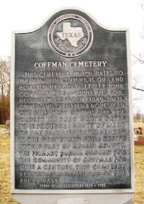 Coffman Cemetery Marker image. Click for full size.