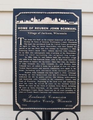 Home of Reuben John Schmahl Marker image. Click for full size.
