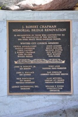 J. Robert Chapman Memorial Bridge Renovation Marker image. Click for full size.