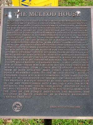 The McLeod House Marker image. Click for full size.