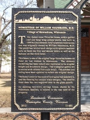 Homestead of William Hausmann, M.D. Marker image. Click for full size.