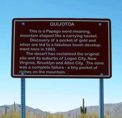 Quijotoa Marker. Click for full size. Quijotoa Marker image. Click for full size.