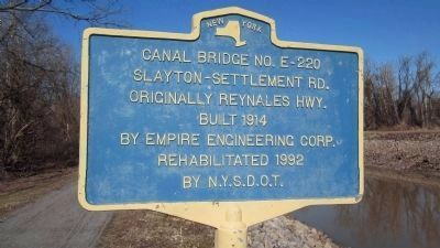 Canal Bridge No. E-220 Twin Canalside Marker image. Click for full size.