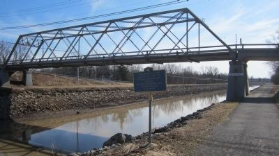 Westward View Canal Bridge No. E-220 and Identical Twin Marker image. Click for full size.