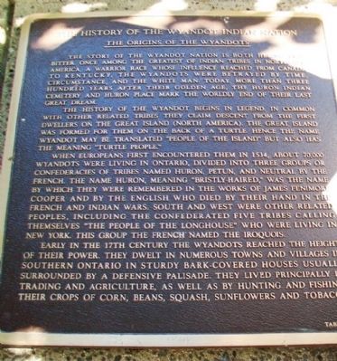 The History of the Wyandot Indian Nation Tablet 1 image. Click for full size.