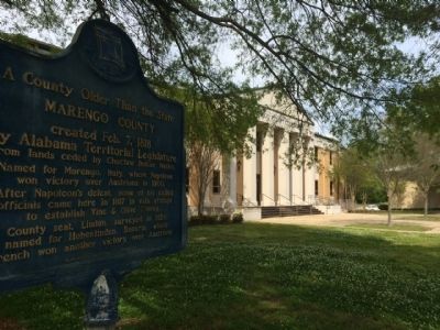 Marker & Marengo County Courthouse image. Click for full size.