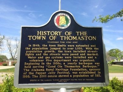 History of the Town of Thomaston Marker image. Click for full size.