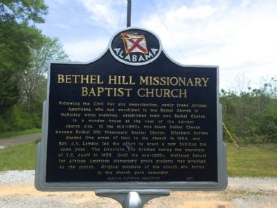Bethel Hill Missionary Baptist Church Marker image. Click for full size.