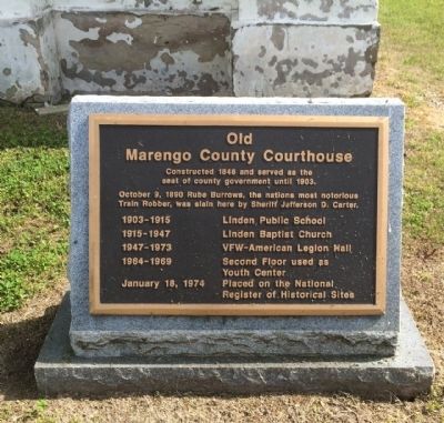 Old Marengo County Courthouse Marker image. Click for full size.