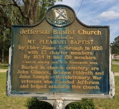 Jefferson Baptist Church Marker image. Click for full size.