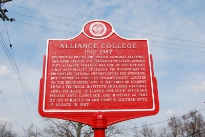 Alliance College Marker. Click for full size. Alliance College Marker image. Click for full size.