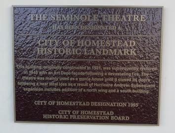 The Seminole Theater Marker. Click for full size. The Seminole Theater Marker image. Click for full size.
