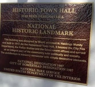 Homestead Historic Town Hall Marker image. Click for full size.