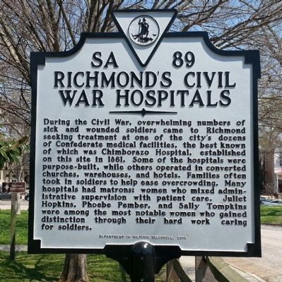 Richmond's Civil War Hospitals Marker image. Click for full size.