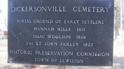 Dickersonville Cemetery Marker image. Click for full size.