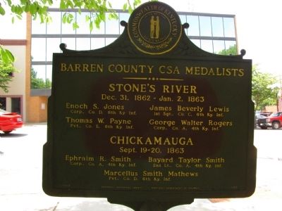 Barren County CSA Medalists Marker. Click for full size. Barren County CSA Medalists Marker image. Click for full size.