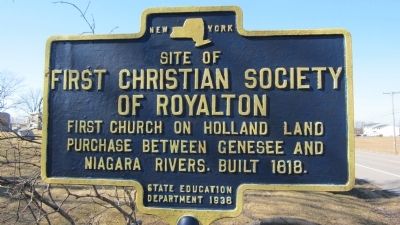 Site of First Christian Society of Royalton Marker image. Click for full size.