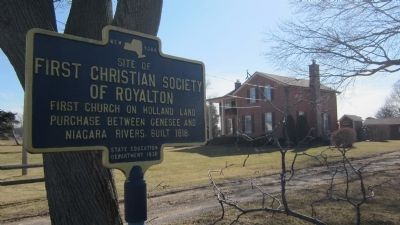 Southwestward View Site of First Christian Society of Royalton Marker image. Click for full size.
