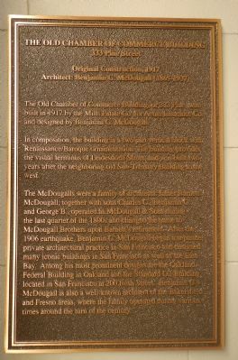 The Old Chamber of Commerce Building Marker. Click for full size. The Old Chamber of Commerce Building Marker image. Click for full size.