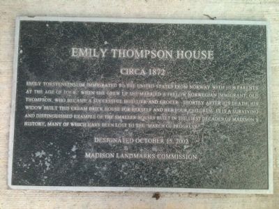Emily Thompson House Marker. Click for full size. Emily Thompson House Marker image. Click for full size.