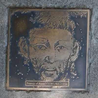 Francisco Street Marker, center left plaque image. Click for full size.