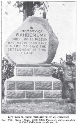 In Memory of Wahbememe Marker<br>in early 20th Century image. Click for full size.
