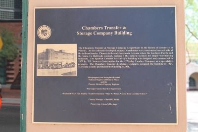 Chambers Transfer & Storage Company Building Marker image. Click for full size.