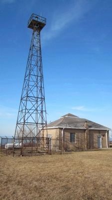View Towards Northeast of Foghorn Building and Beacon Tower. Click for full size. View Towards Northeast of Foghorn Building and Beacon Tower image. Click for full size.