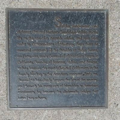 Vallejo Street Marker, center right plaque. Click for full size. Vallejo Street Marker, center right plaque image. Click for full size.