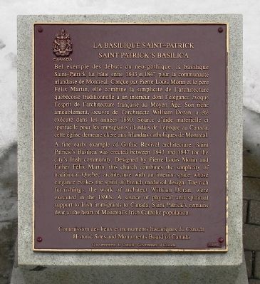 La Basilique Saint-Patrick / Saint Patrick's Basilica Marker. Click for full size. La Basilique Saint-Patrick / Saint Patrick's Basilica Marker image. Click for full size.