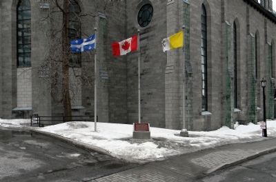 Wide view of the La Basilique Saint-Patrick / Saint Patrick's Basilica Marker. Click for full size. Wide view of the La Basilique Saint-Patrick / Saint Patrick's Basilica Marker image. Click for full size.