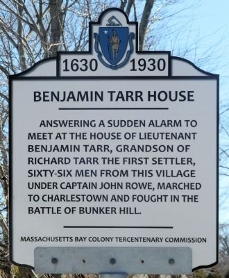 Benjamin Tarr House Marker image. Click for full size.