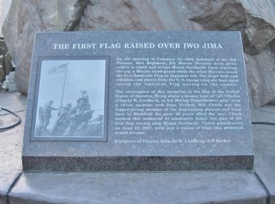 The First Flag Raised Over Iwo Jima Marker image. Click for full size.