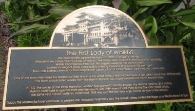 The First Lady of Waikiki Marker image. Click for full size.