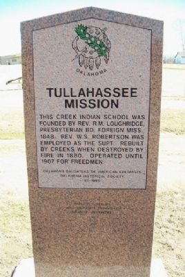 Tullahassee Mission Marker image. Click for full size.
