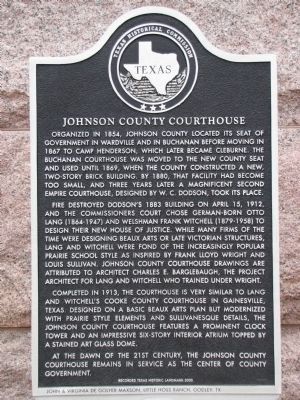 Johnson County Courthouse Marker image. Click for full size.