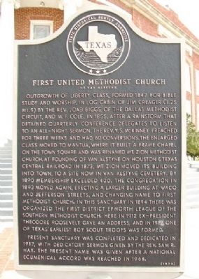 First United Methodist Church of Van Alstyne Marker image. Click for full size.