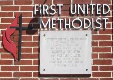 Methodist Episcopal Church, South NRHP Marker. Click for full size. Methodist Episcopal Church, South NRHP Marker image. Click for full size.