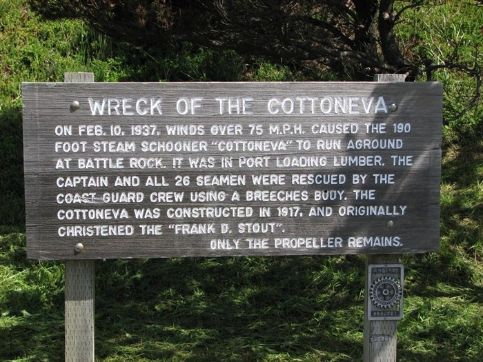 Wreck of the Cottoneva Marker