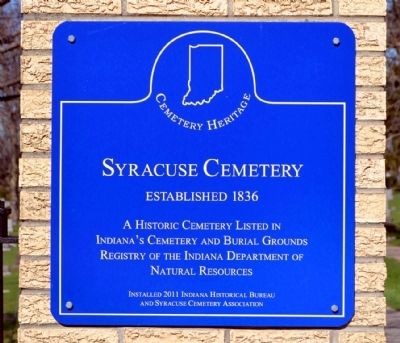 Syracuse Cemetery Marker image. Click for full size.