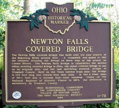 Newton Falls Covered Bridge Marker image. Click for full size.